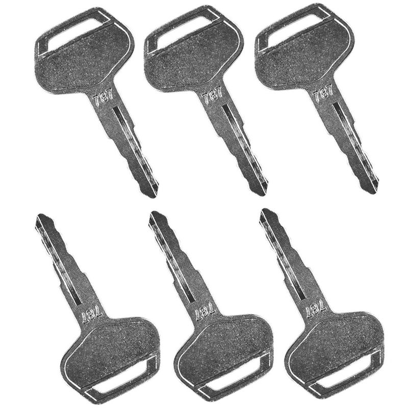 gradora 787 Ignition Keys Compatible with Heavy Equipment Koma-tsu Dozer Excavator Kalmar Loader Backhoe Kal-mar Dre-ssta Sa-Kai TR261434 (Pack of 6) - Image 2